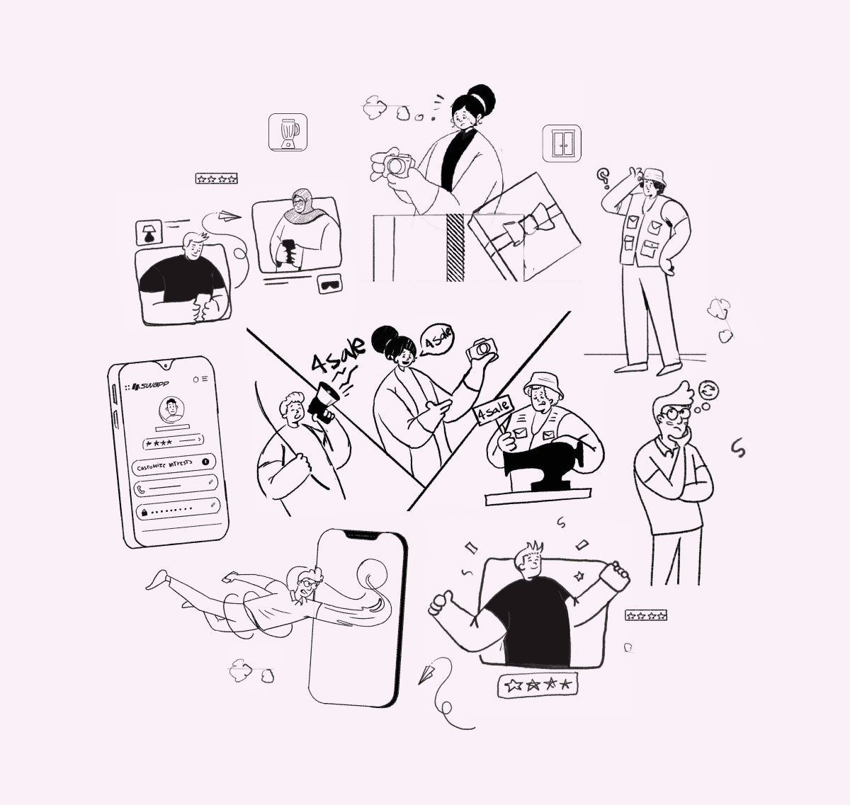 4Swapp Story Board Sketching and drawing by Dawayer Studio
